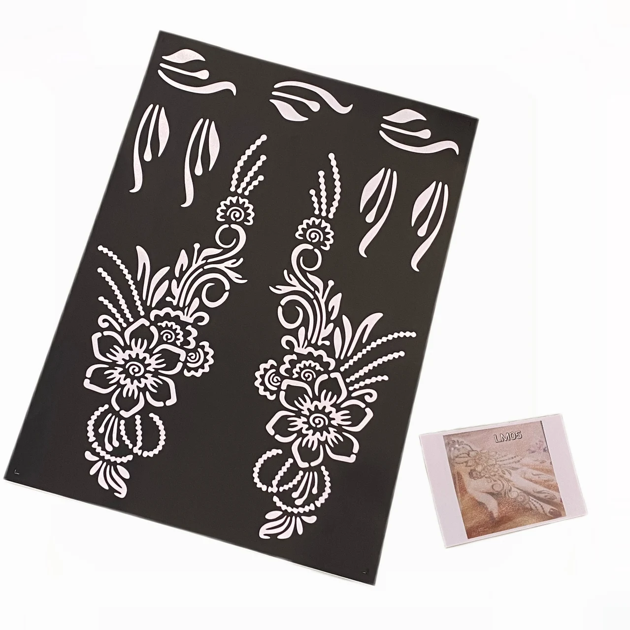 DIY Henna Tattoos Stencils Glitter Tattoo Kit Templates Face Paint Stencils Body Art Henna Stencil Stickers PVC Opp Bag Reusable