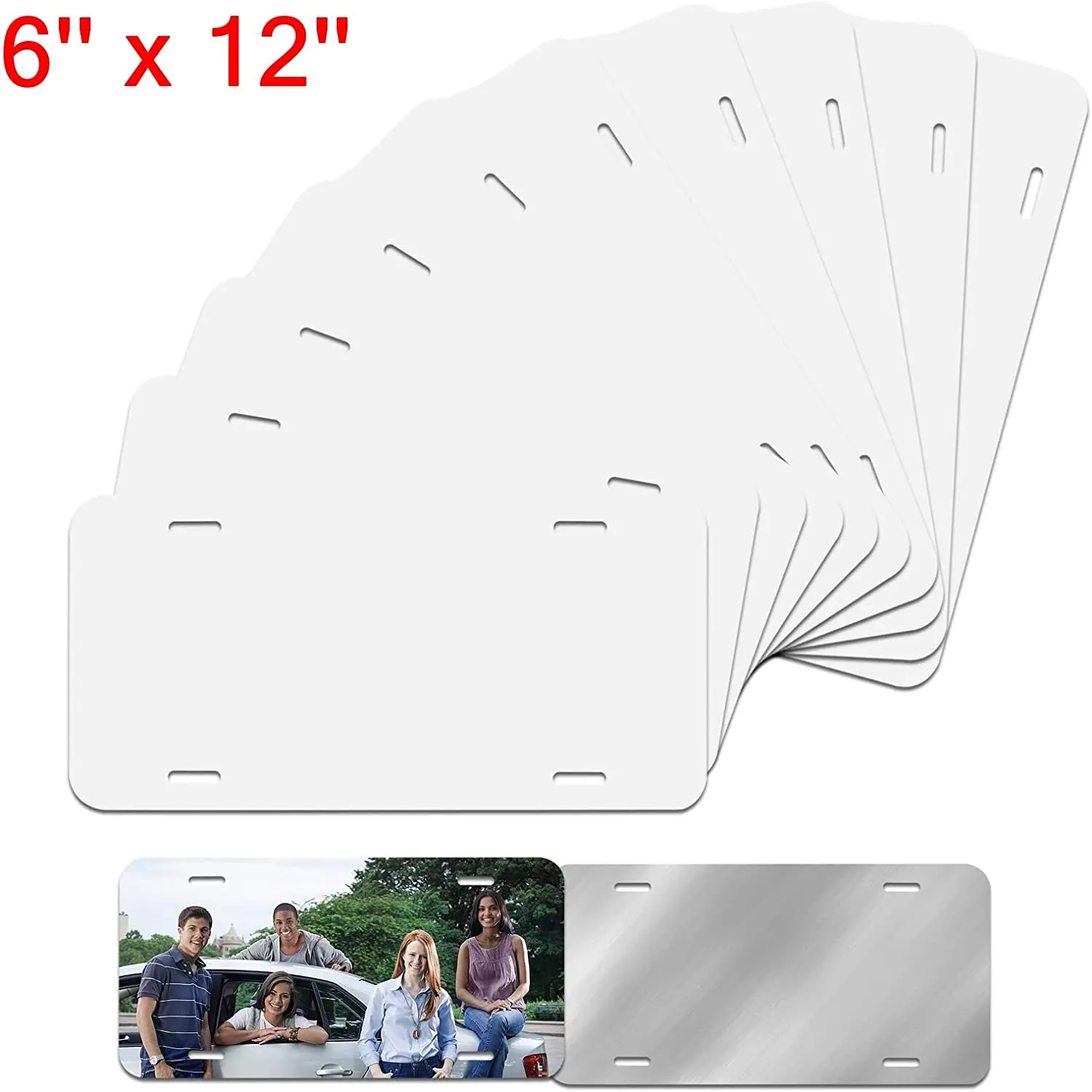 Оптовая продажа пользовательский сублимационный номерной знак пустые плоские принты 6 '* 12' алюминиевые автомобильные сублимационные номерные знаки