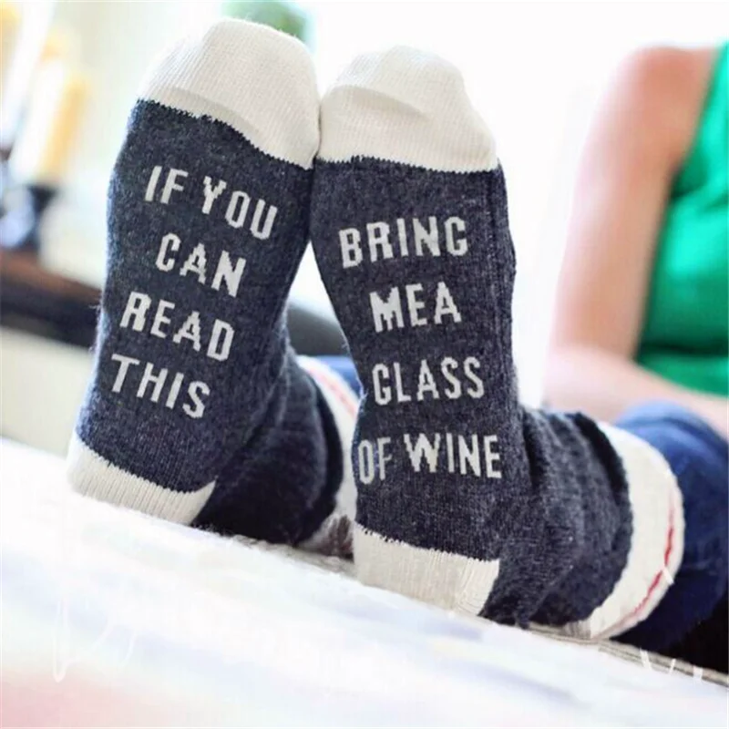 Забавный подарок если вы можете принести мне бокал вина надпись носки унисекс новинка круглые