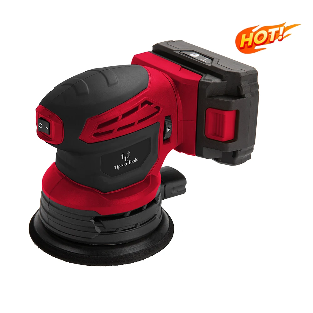 Factory Best Price 18V 20V Lithium Battery Powered Portable 125mm Random Orbital Cordless Electric Rotary Sander For Woodworking