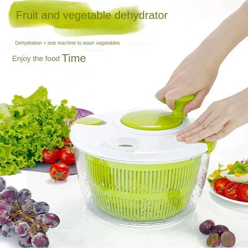 5L Fruit Drain Vegetable Dryer  Large Salad Spinner For Wash dehydrator Household kitchen tools Hand dryer Water dispenser