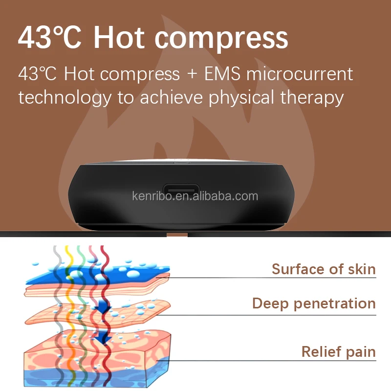 rechargeable wireless electric mini smart tens ems pulse neck cervical vertebra massager sticker heating massager patch