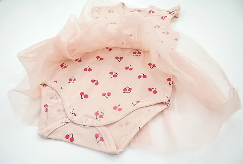 Fuyu Baby Printed Saree Animal Pattern Cherry Fun Dinosaur Multicolor Dress Round Neck Cotton for Kids Sleeveless high quality