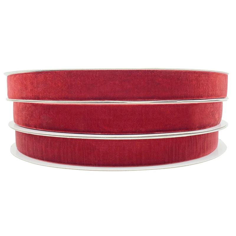 E-Magic Stock 16mm Velvet Ribbon Packaging Red Ribbon Decoration Gift Box Christmas Ribbon