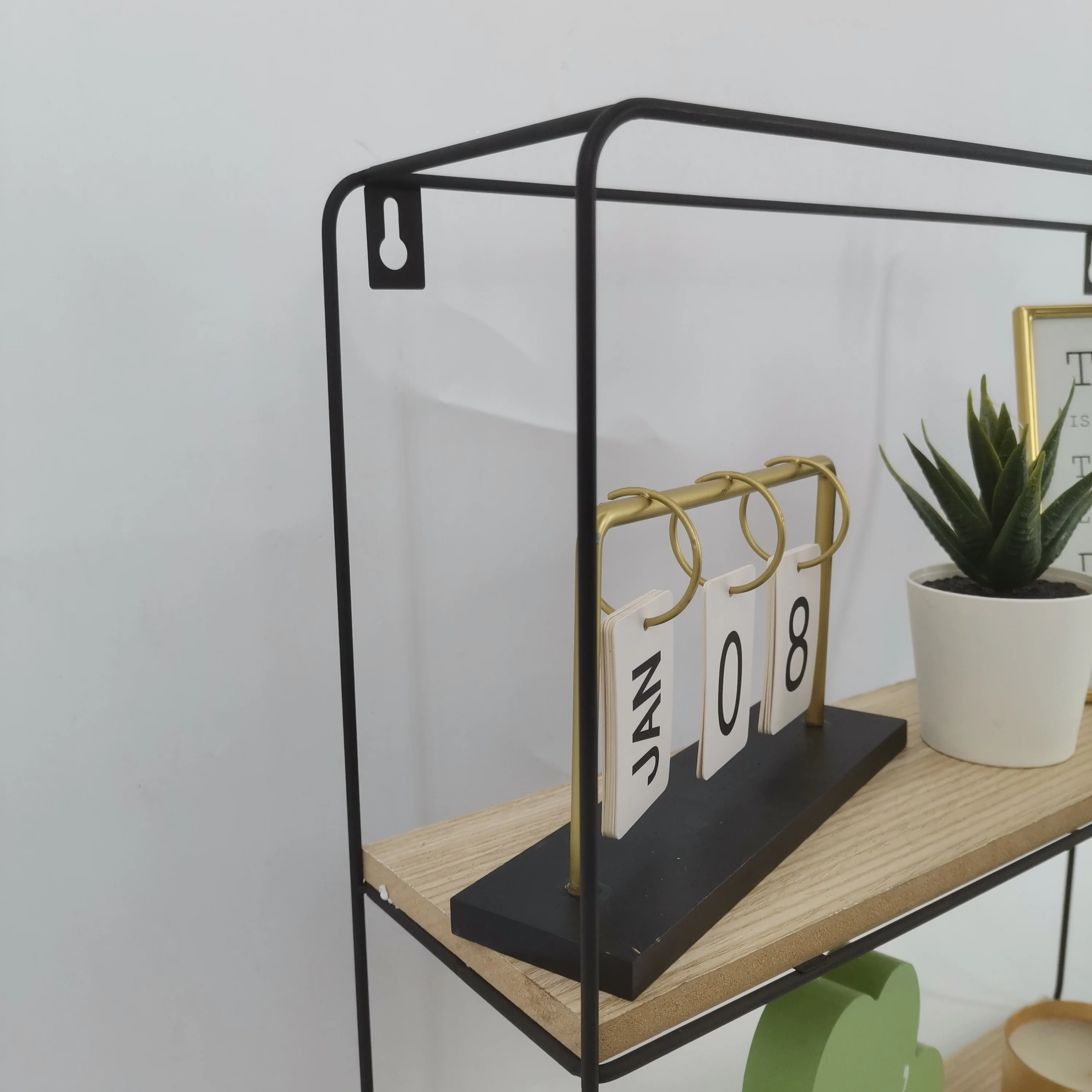 wall mounted double tier metal  decorative  wall shelves,Hexagon wall shelf,home decors