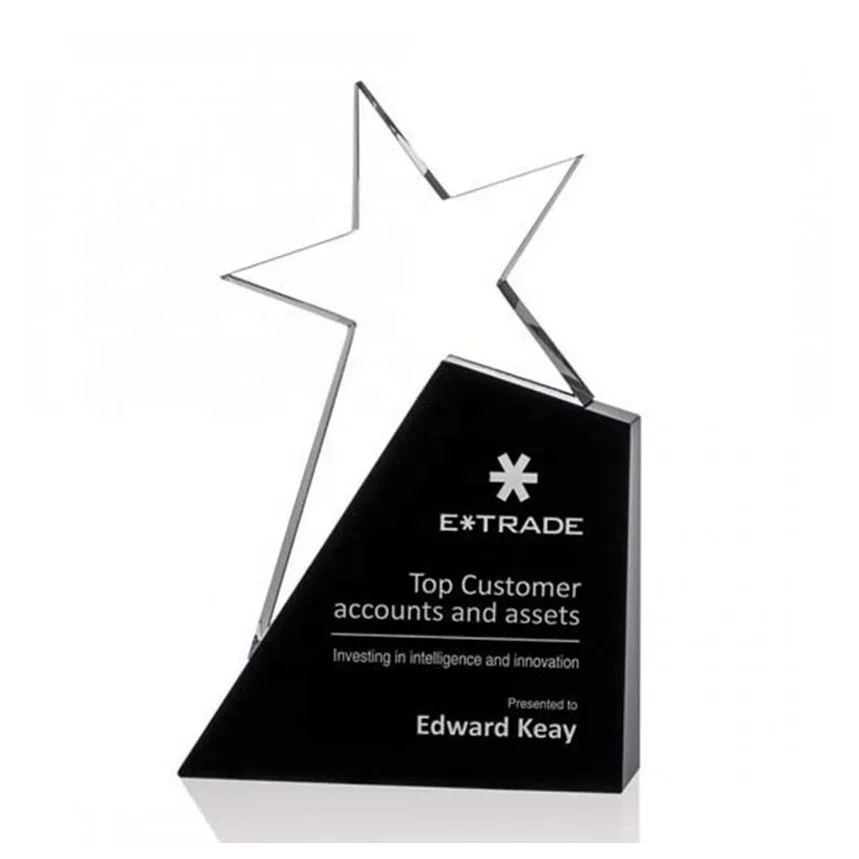 Ice Peak Wholesale K9 blank Crystal glass award trophy custom 3d laser Engrave Crystal Glass trophy plaques