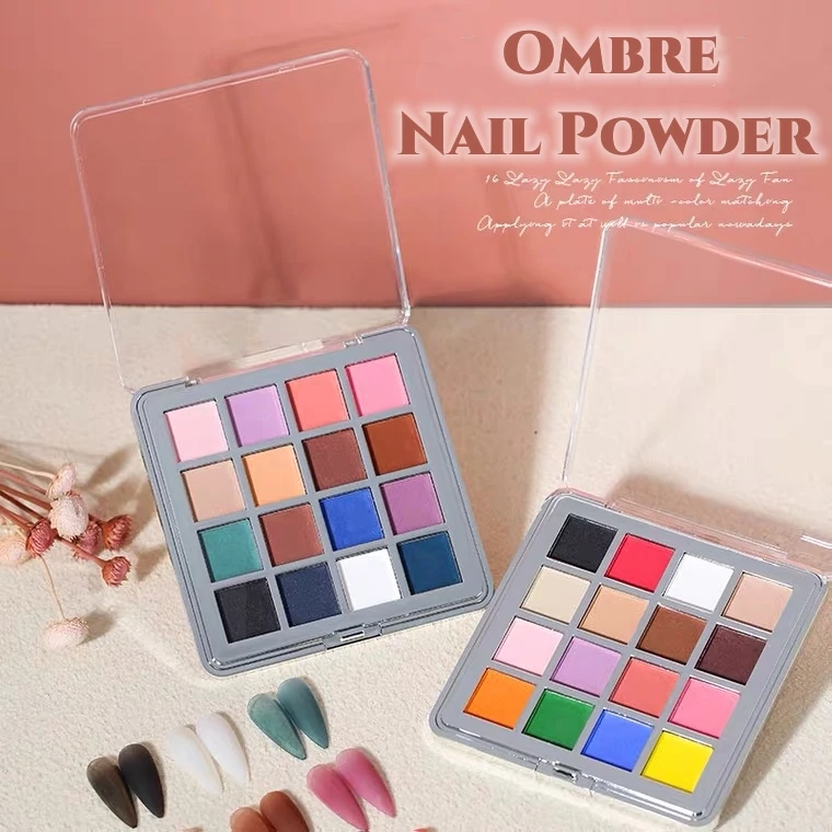 MyBeautyNails Custom 16 Color Palette Baby Boomer Acrylic Nail Powder Revolutionary Rub On French Ombre Nail Powder Acrylic
