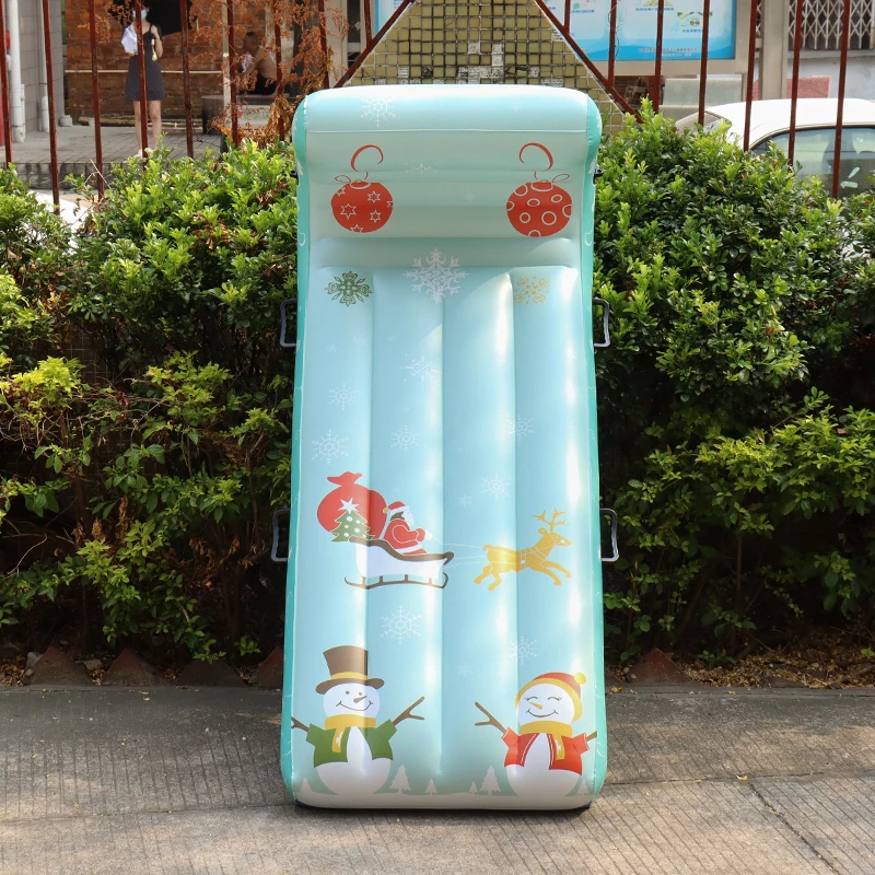 The factory developed 6 PVC inflatable skis single double people two curved ski mat inflatable snow tube snow sled