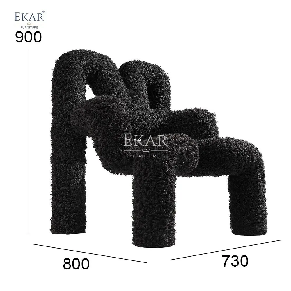 Modern Metal Frame Spider-Shaped Lounge Chair with High-Density Foam