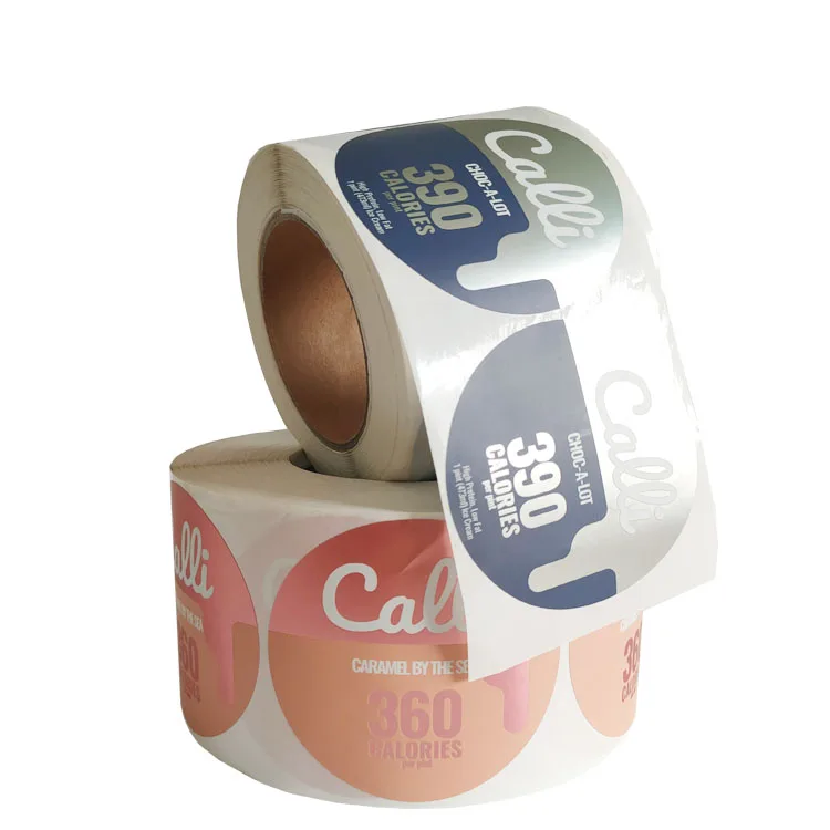 Custom Printed Roll Plastic Synthetic Paper Stickers PVC Vinyl Round Product Adhesive Labels for Packaging