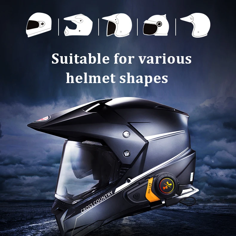 Colorful IPX6 Waterproof Helmet Motorcycle Earphones BT 5.0 Headphones Noise cancelling Wireless Helmet Headset with Microphone