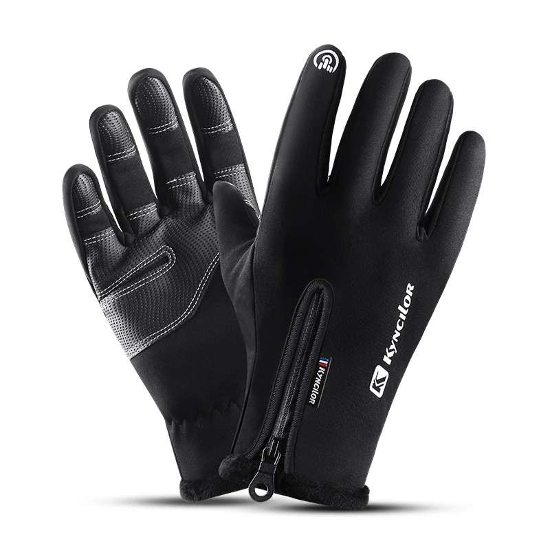 
Cycling Gloves Women Touchscreen Full Finger Durable Leather Palm Windproof Mountain Road Bike Riding Gloves with Warm Fleece 