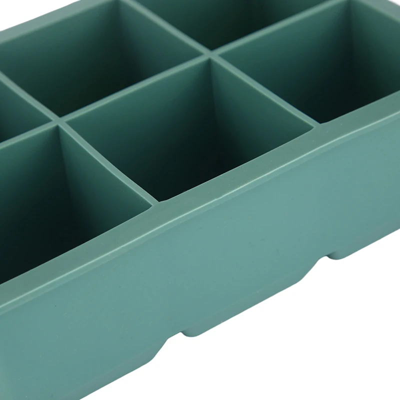 OEM custom color 6 cavity silicone ice cube tray large size ice maker hold silicon ice cube tray with cover