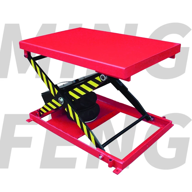 mingfeng pneumatic lift table air hydraulic portable scissor lift 1ton