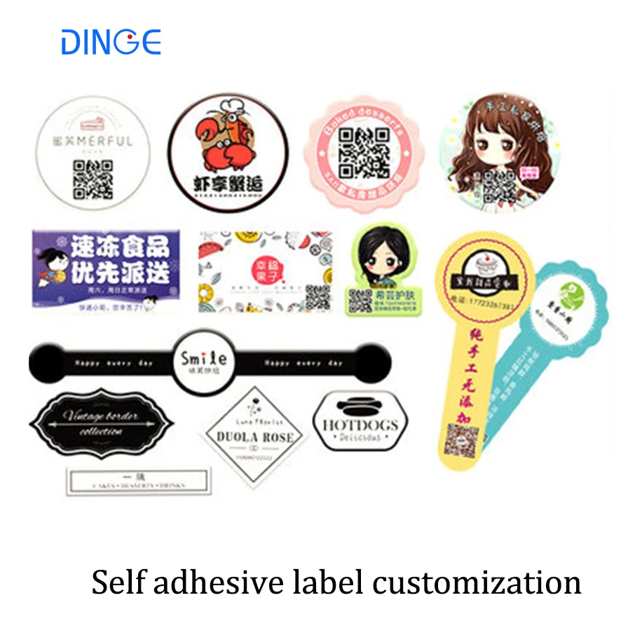 Cheap Custom packaging sticker iron on lip gloss tube white perfume tag price thermal cosmetic label wine size brand label