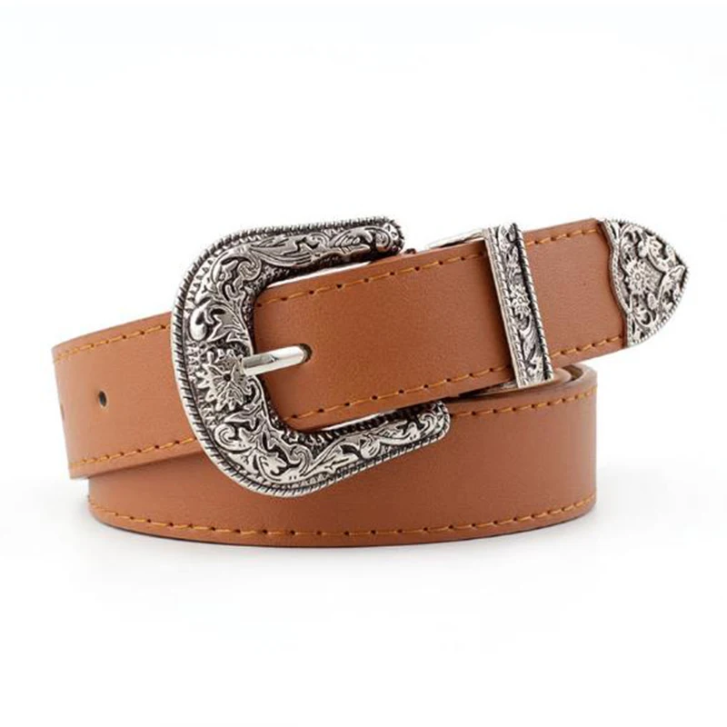 Chinber 2020 European New Retro Womens Fake Leather Belts