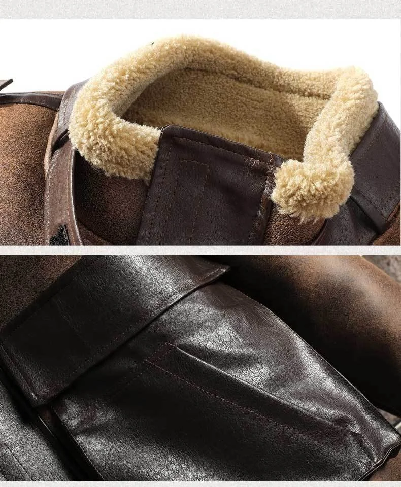 Winter Plus Size Mens Clothing chaqueta custom jacket for men with fur Thick Warm heavy weight Coat  men leather jacket with fur