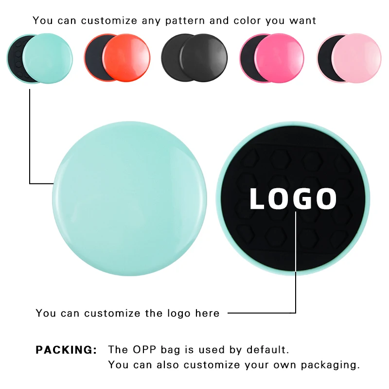 MKAS Custom Logo Gym Fitness Workout Exercise Sliding Gliding Discs Core Sliders