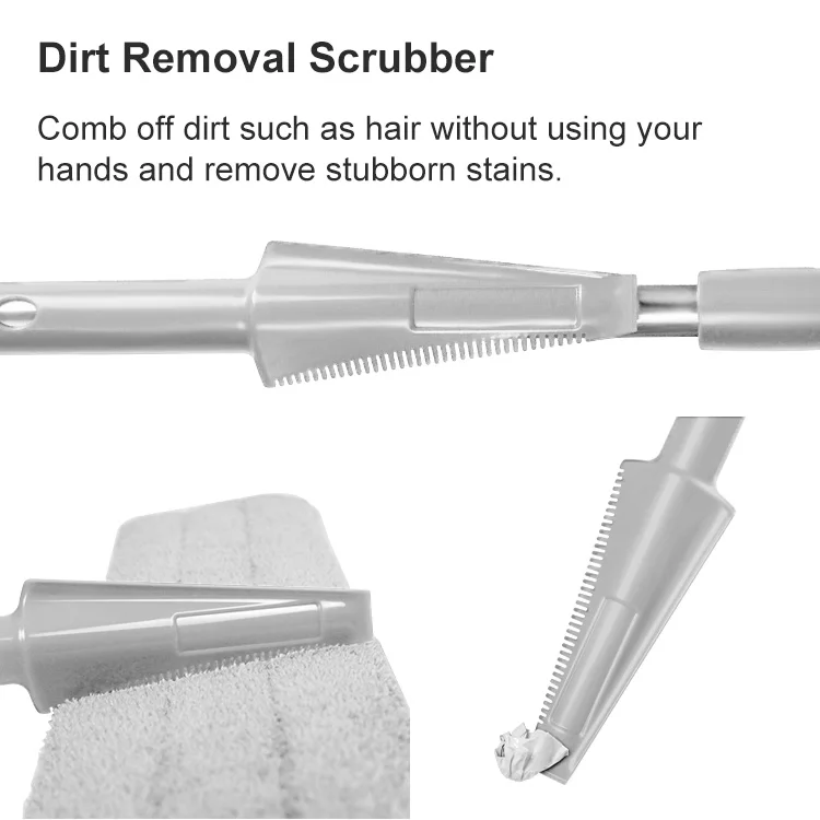 24-Inch Flat Microfiber Mop with Easy Degree Durable Aluminum Pole and Rectangle Head for Floor Cleaning