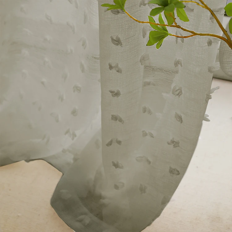 New arrival turkish sheer voile curtains fancy classical gray sheer home curtains for living room