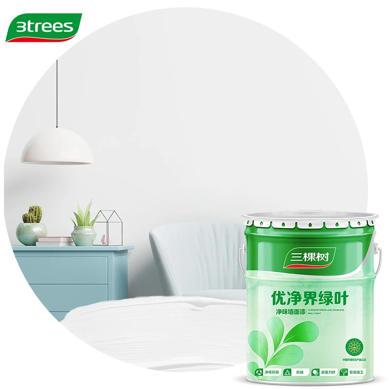 3trees Interior Emulsion Paint Superior Home Green Leave Odorless Wall Paint