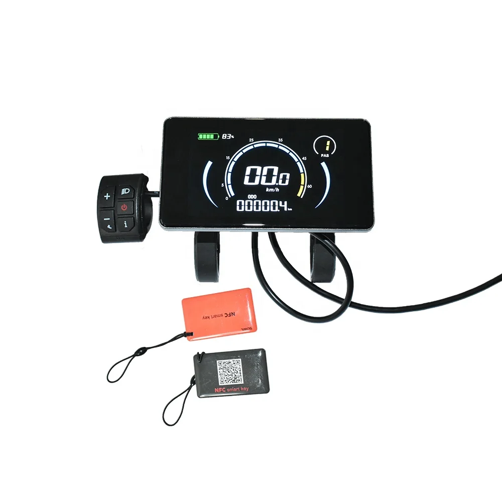 Ebike keyless meter 808 Horizontal screen auto light sensor 2# protocol electric e bike NFC card function LCD display for e-bike