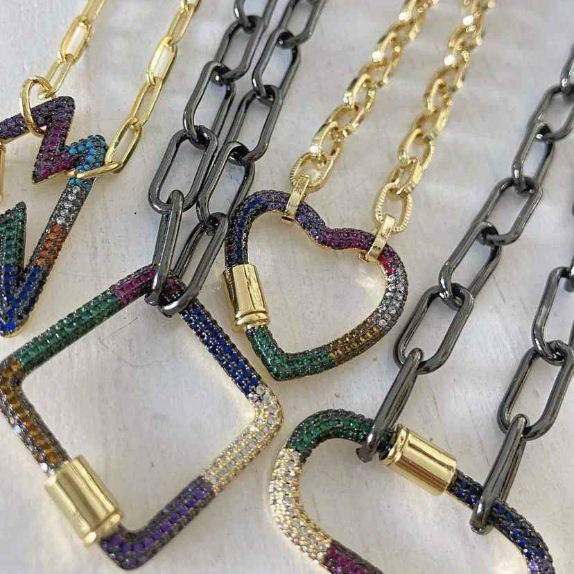 BD-B5888 High quality chain necklace men jewelry 18k gold plated necklace  fashion  pearl heart saint pendant necklace