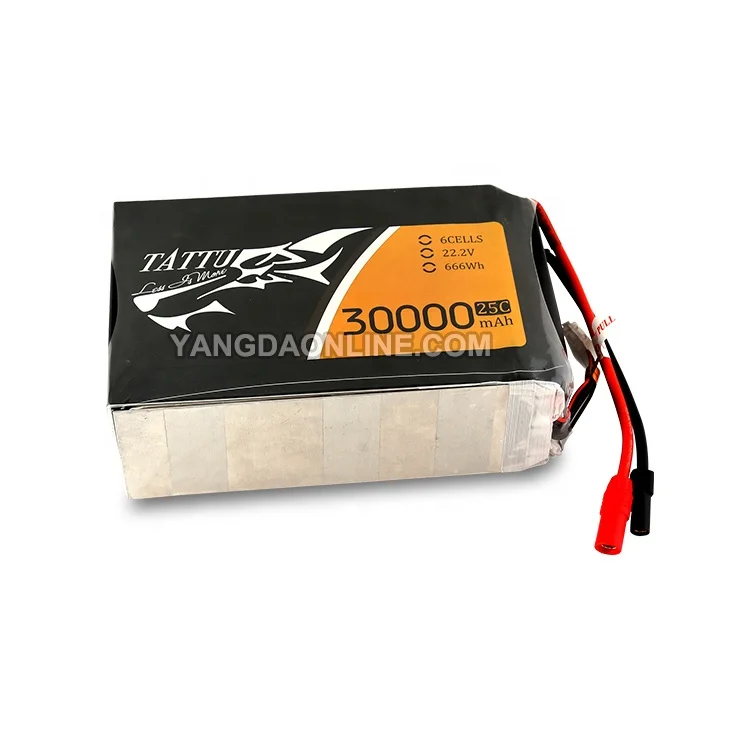 
Drone Lipo Battery Tattu 30000mAh 22.2V Pack with AS150 +XT150 Plug 