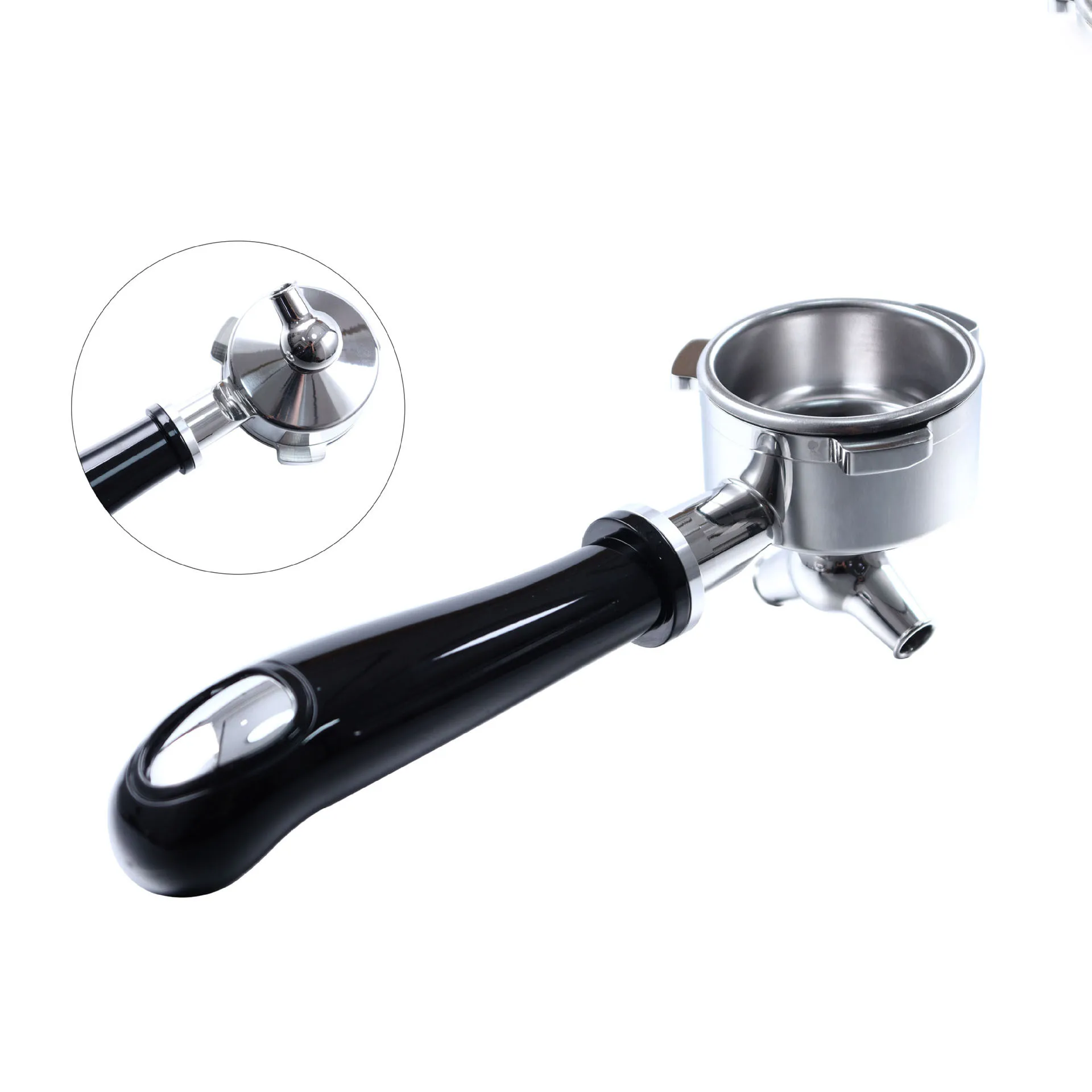 OEM 51mm 54mm 58mm E61 Wooden Handle Breville Delonghi Naked Stainless Steel Bottomless Espresso Machine Coffee Portafilter