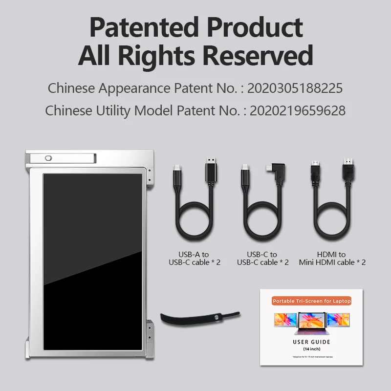 Manufacturer Wholesale Support HDMI Type C 14 inch portable laptop and monitor holder