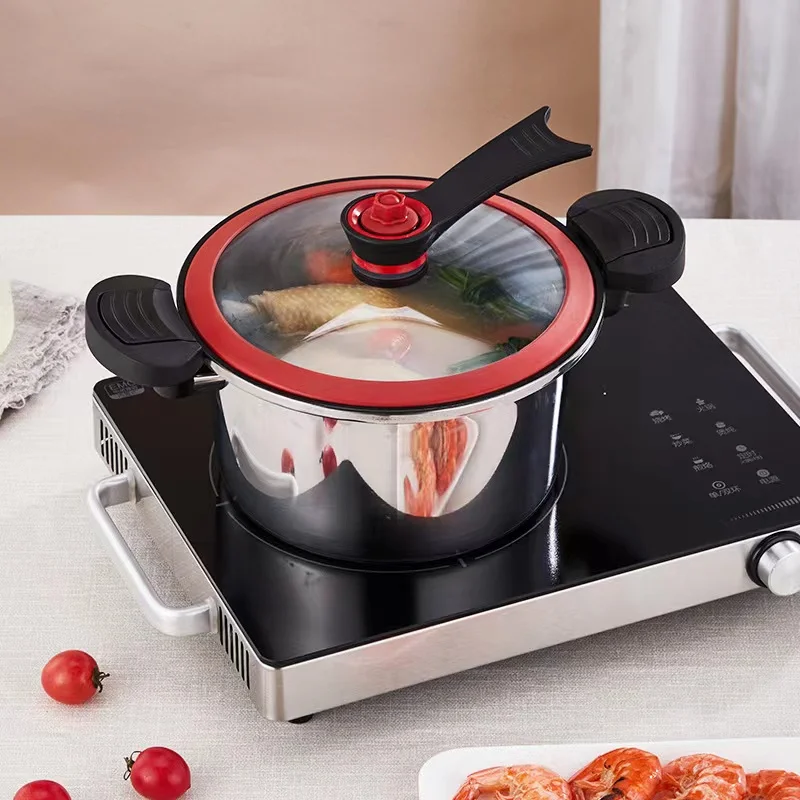 Quick-simmering cookware vacuum micro pressure pot stainless steel 304 gas and induction pressure cooker