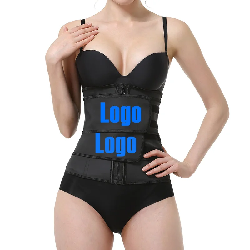 Amazon логотип на заказ, Женский защитный пояс, обтягивающий пояс, триммер, двойной пояс, латексный пояс для женщин