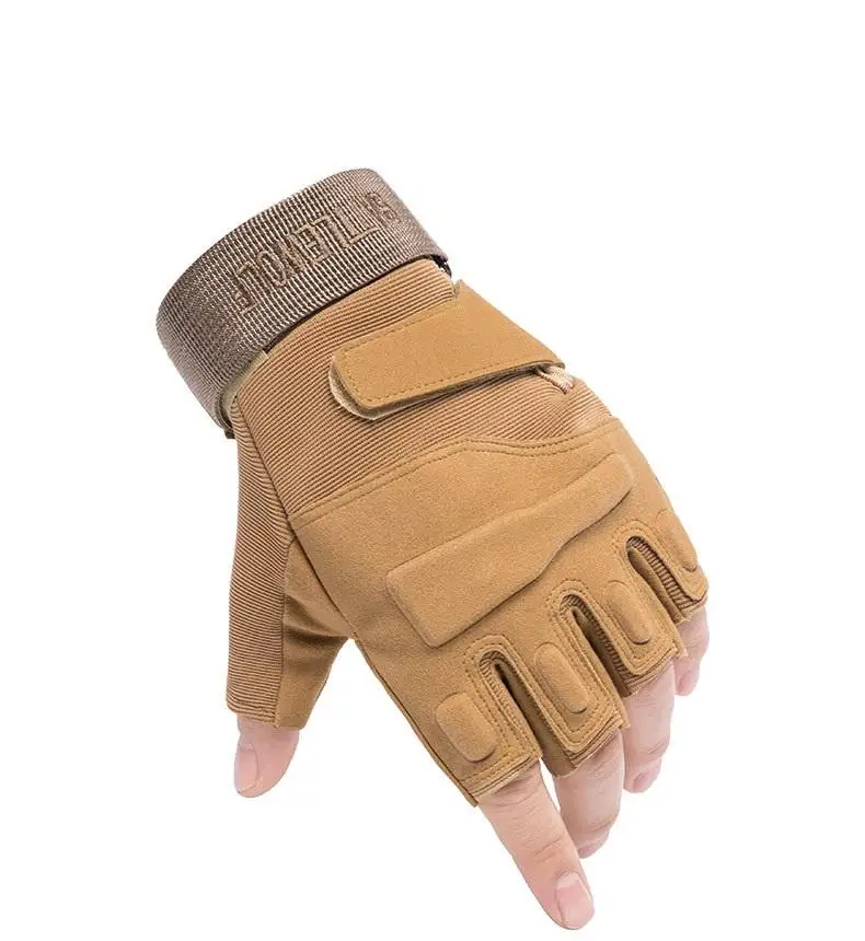 SONICE Custom Logo Sports Gym Cycling Training Shooting Black Half Finger Hand Combat Tactical Gloves for Men