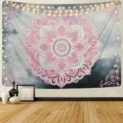 New Design Pink Mandala Bohemian Hippie Floral Medallion Tapestry Bedroom