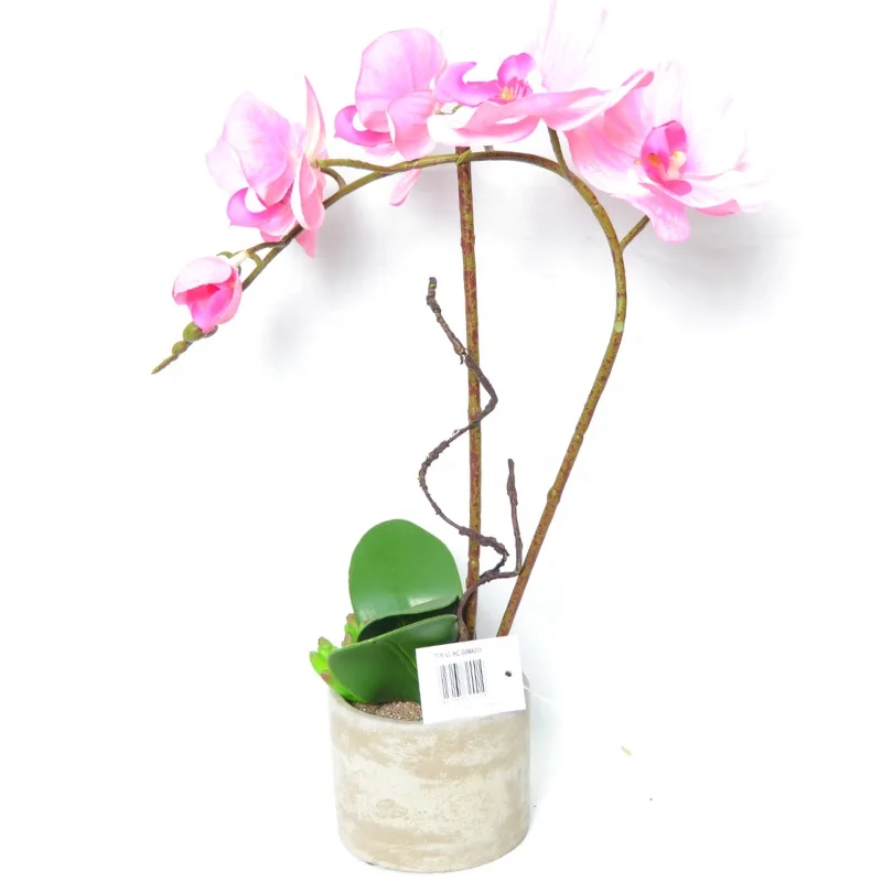 Hot sale home decor phalaenopsis artificial pink orchid flower bonsai