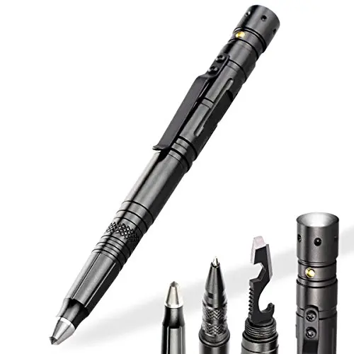 Высококачественная светодиодная тактическая ручка с отверткой, пилой и открывалкой для бутылок