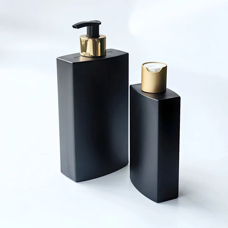 Custom Square Plastic Shampoo And Conditioner Bottles Empty Refillable Pump Cosmetic Packaging