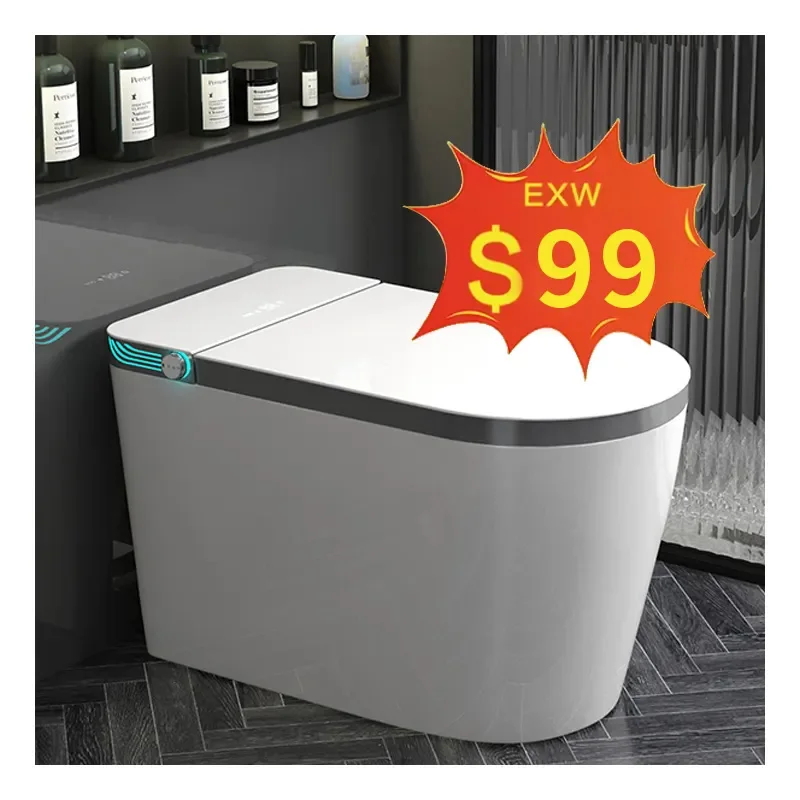 Automatic Open Elongated Wc Toilet Electric Foot Touch Sensor Flush Intelligent Japanese Smart Bidet Toilets With Remote Control