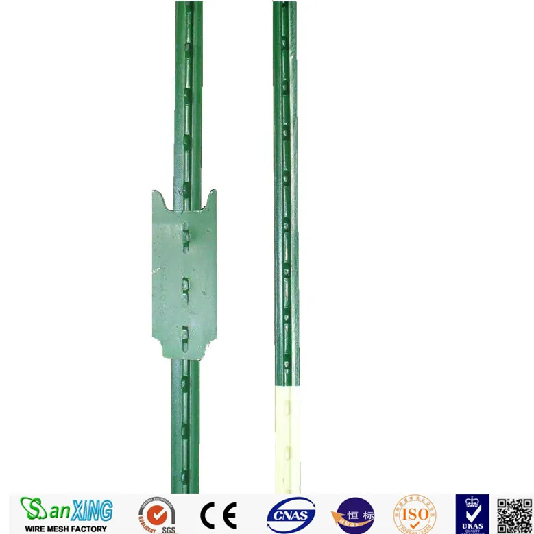 American Farm 6 ft t-post Galvanized T grape stake Fence picket iron Green metal farm T post fence post for sale