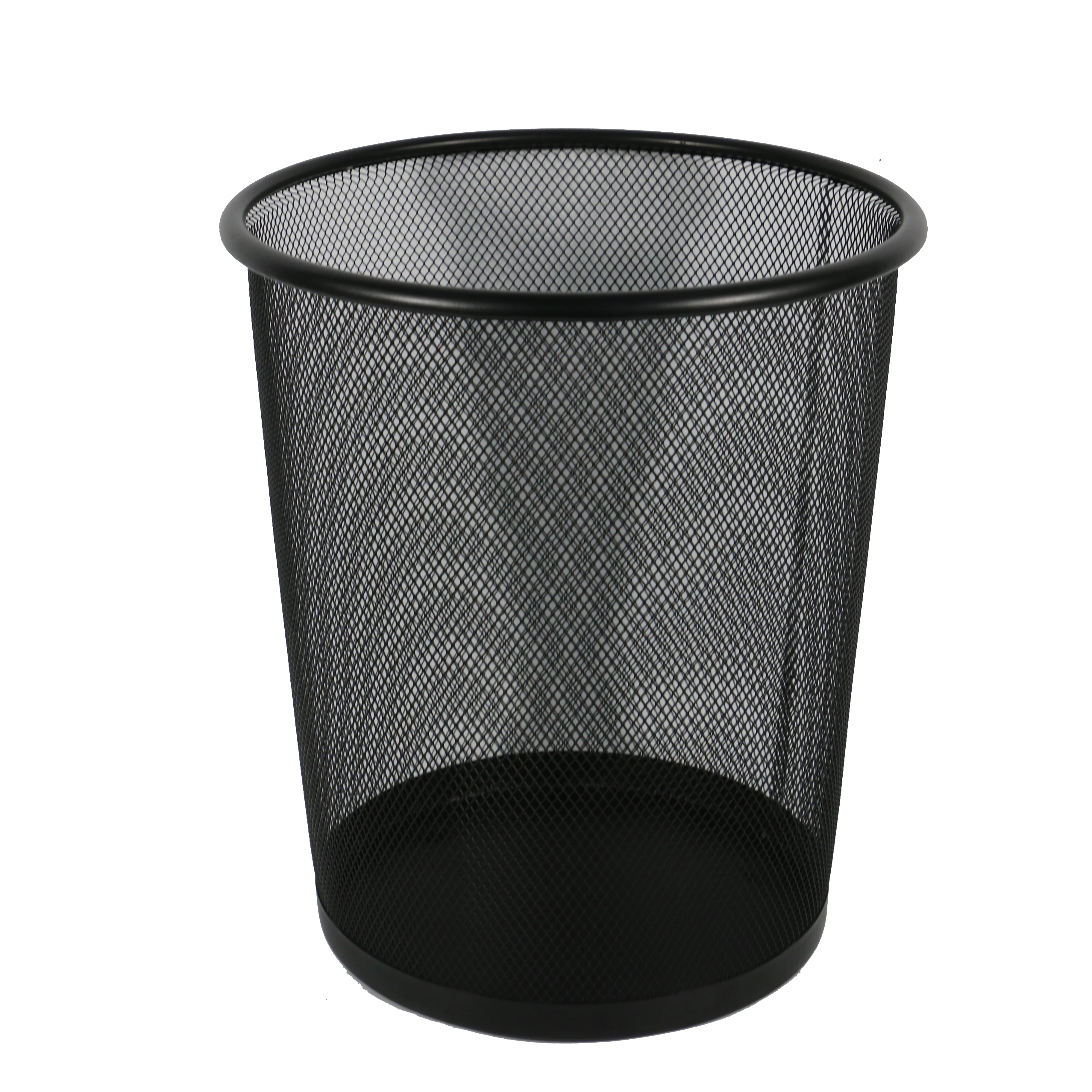 Wholesale School Home Outdoor Black Mesh Metal Round Waste Bin For Office