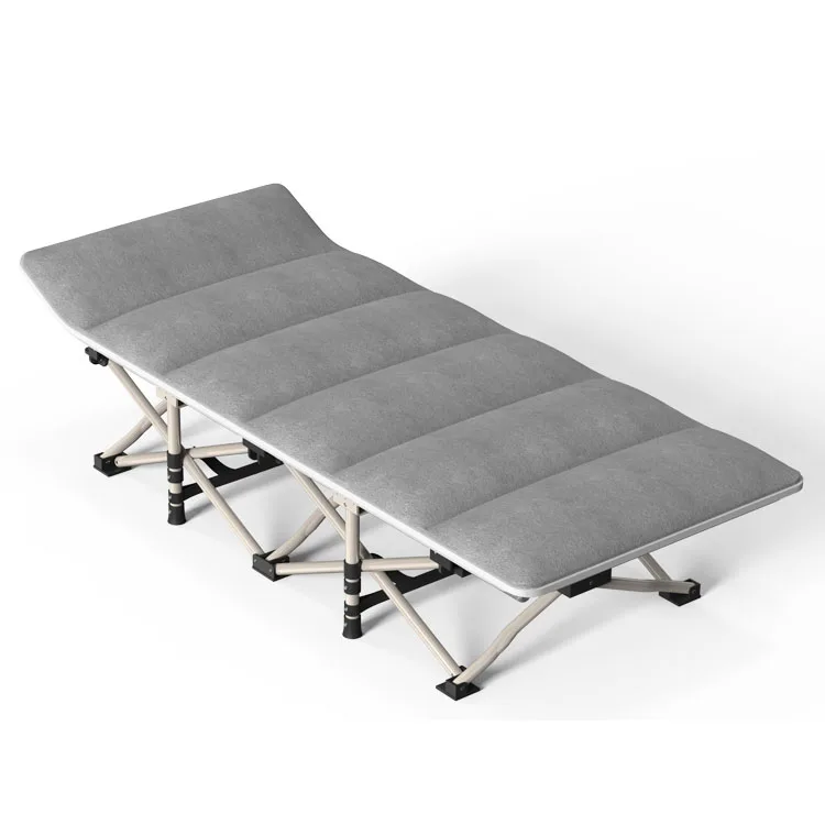 portable  outdoor folding bed camping cot for adult with cushion