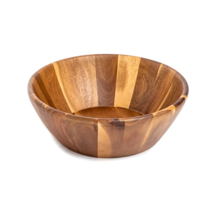 Acacia Wood Serving Tray with Stainless Steel Handles Serving Tray for Kitchen