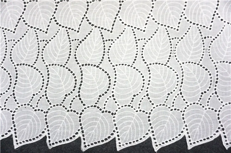 White Color New Design Lace Fabric High Quality Embroidery Swiss Voile Lace Beautiful Cotton Lace Fabric
