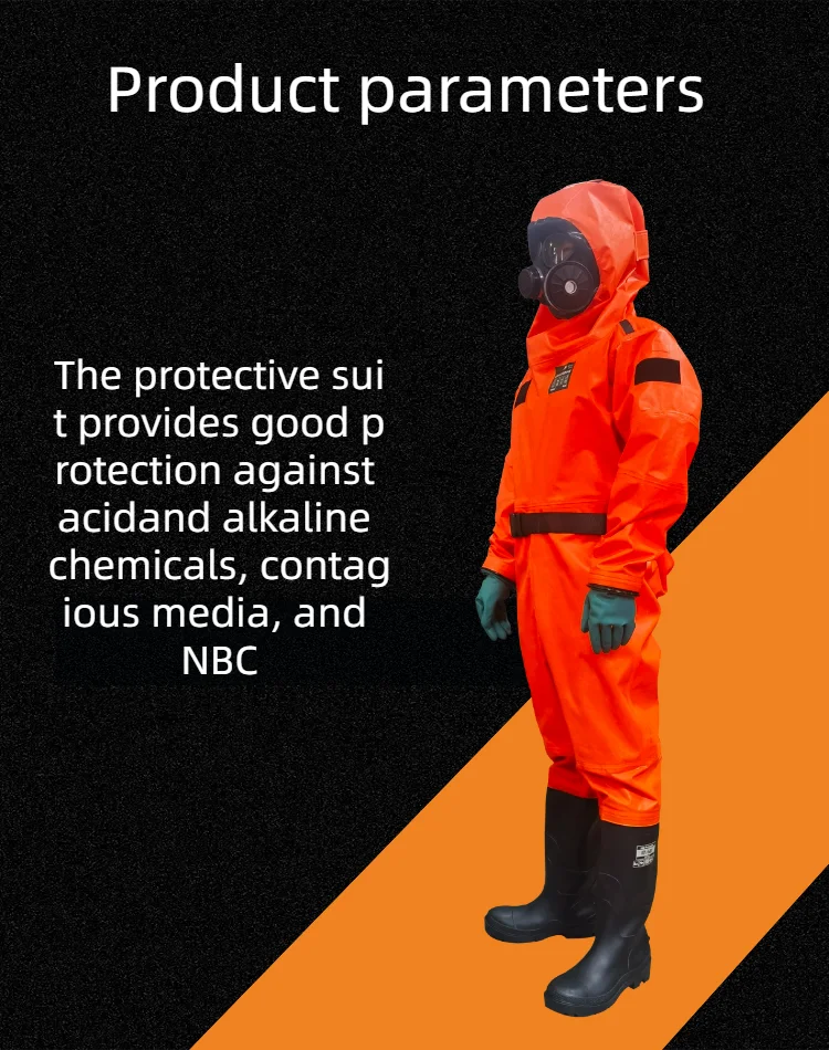 Fireproof and Water-Proof Air-Tight PVC Chemical Protective Coverall Anti-Static Work Clothing with Safety Features