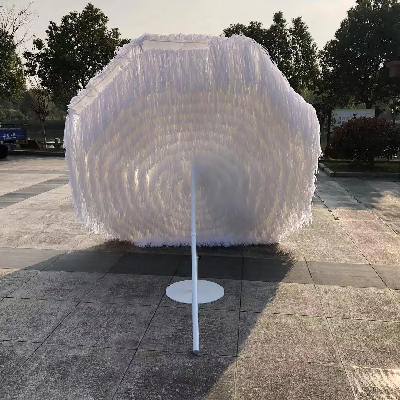 Outdoor Large Straw Sunny Umbrella Reverse Straight Grass Pillar Umbrella Grass Beach Umbrella Hawaii PP Outdoor Furniture Relax