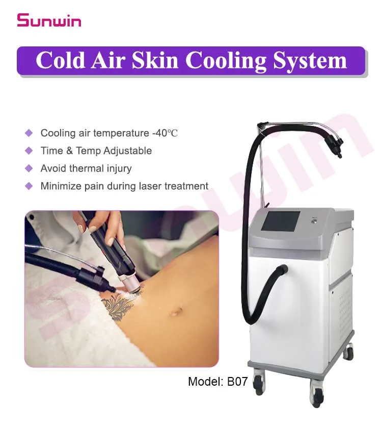 High Quality Cold Air Skin System Cooling Air  -40℃ Therapy Laser Cold Air Tattoo Removal Avoid Thermal Injury For Salon Use