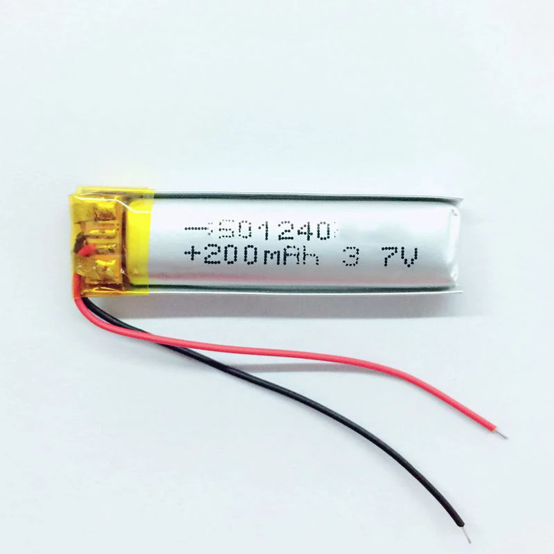 LP501240 3.7v 200mah lithium polymer battery 051240 lithium battery 3.7v 200mah 0.74wh 501240 3.7v lipo battery