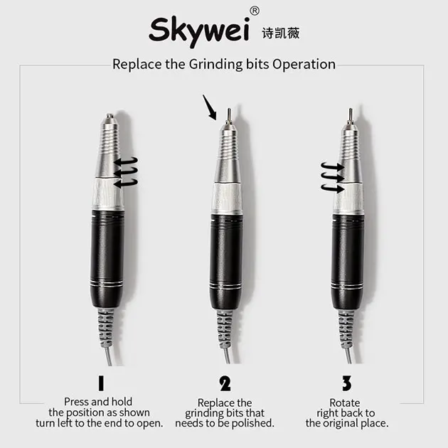 Skywei машина для производства ногтей 30000 об/мин перезаряжаемая электрическая дрель