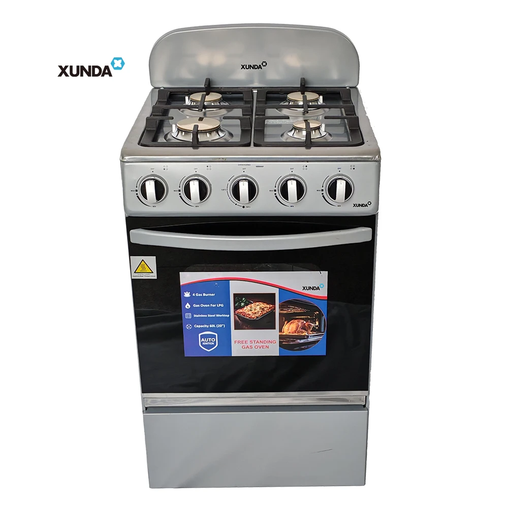 Xunda China Wholesale 4 Burner 50x50 Gas Range Protectors 4 Burners Gas Cooker Stove With Oven Ranges And Grill