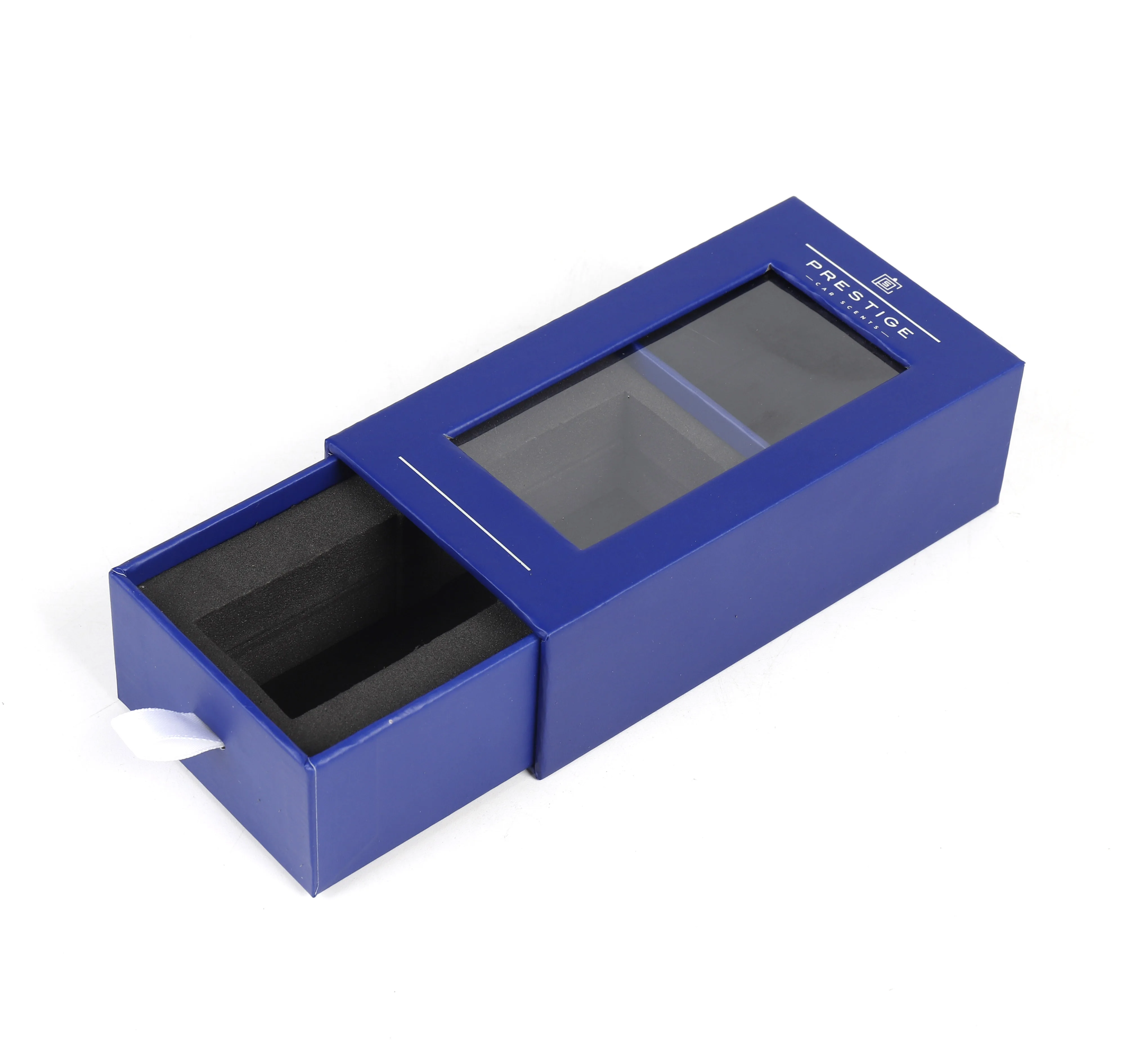 Luxury custom logo small sunglasses packaging box pull out sliding cardboard box paper drawer gift box with ribbon